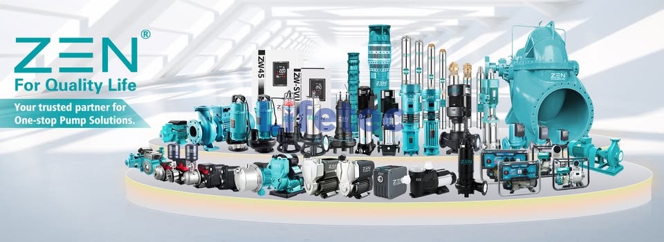 Máy bơm Zen Pump là thương hiệu thiết bị bơm nước nổi bật Trung Quốc với dải sản phẩm rộng với hiệu suất cao, tiết kiệm điện năng tối đa