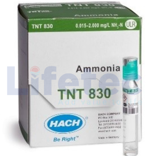 Thử nghiệm lọ amoniac TNTplus, ULR (0,015 - 2,00 mg/L NH₃-N), 25 Thử nghiệm TNT830
