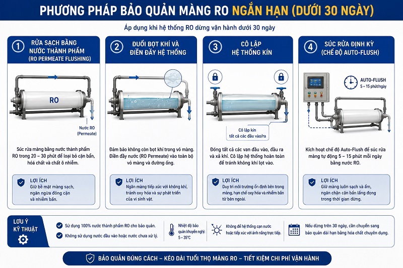 Cách bảo vệ màng RO ngắn hạn