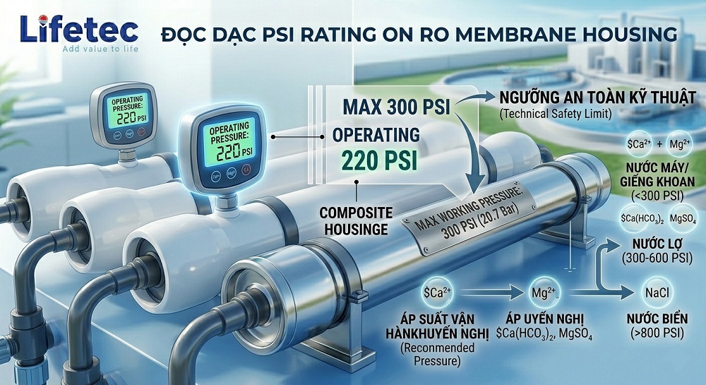 Hướng Dẫn Cách Đọc Thông Số PSI Trên Vỏ Màng RO Áp Suất Cao