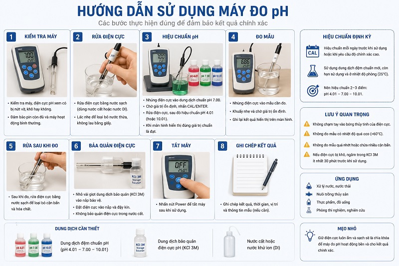 Cách sử dụng máy đo pH
