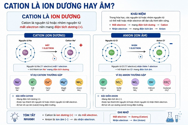 Cation Là Gì? Cation Là Ion Dương Hay Âm? Giải Đáp Chi Tiết