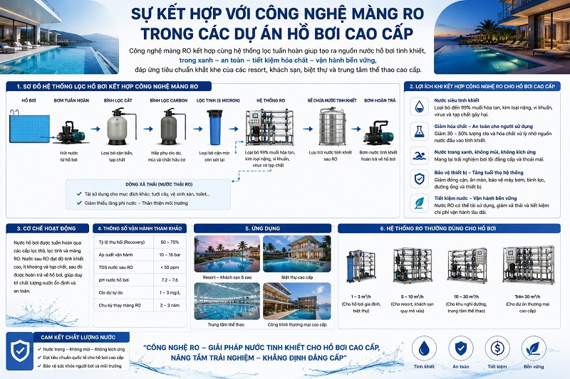 Công nghệ màng RO trong các dự án hồ bơi cao cấp