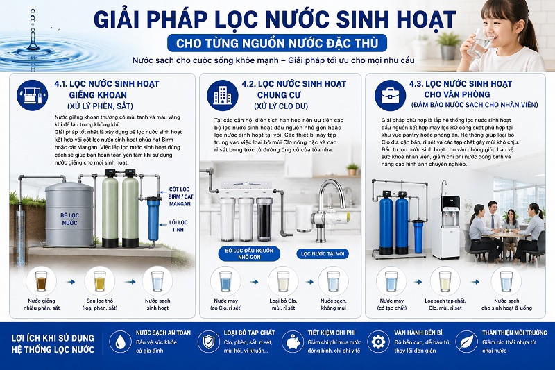 Giải pháp hệ thống lọc nước cho từng nguồn nước đặc thù