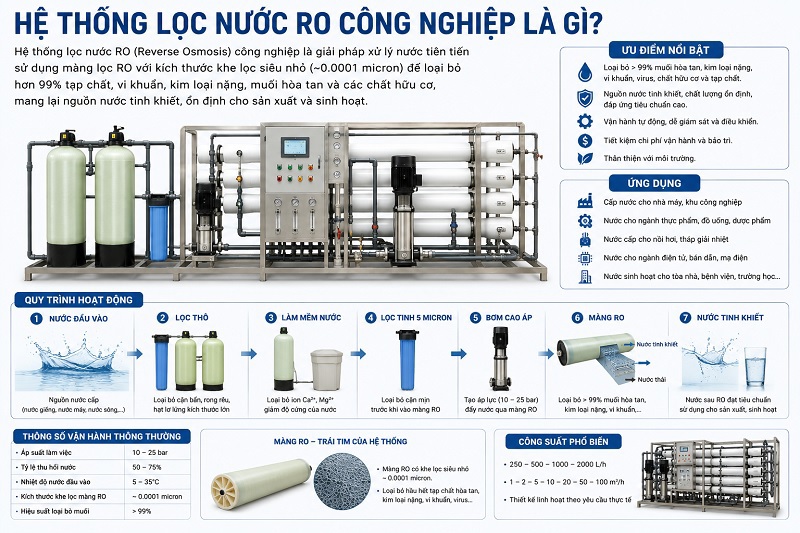 Hệ Thống Lọc Nước Công Nghiệp: Cấu Tạo, Sơ Đồ & Báo Giá