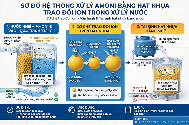 Hệ thống xử lý Amoni bằng hạt nhựa