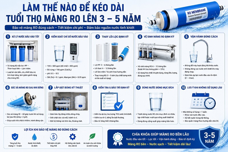 Làm thế nào để kéo dài tuổi thọ của màng RO