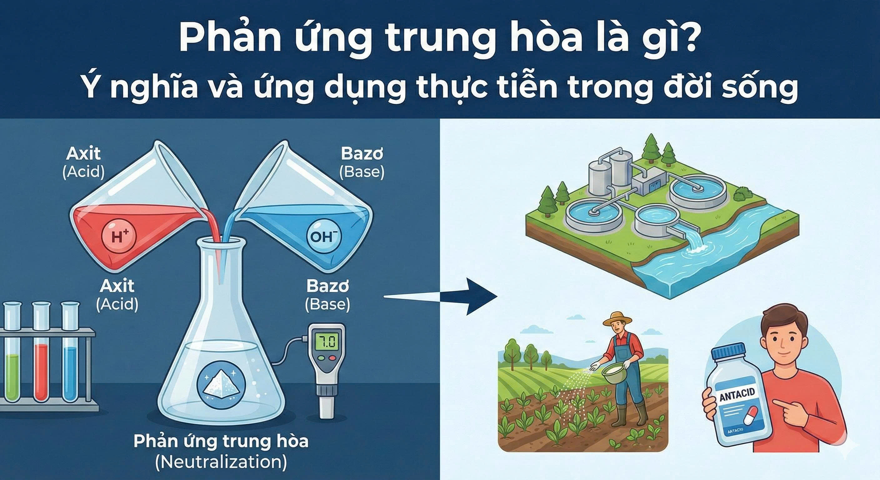 Phản ứng trung hòa là gì? Ý nghĩa và ứng dụng thực tiễn trong đời sống