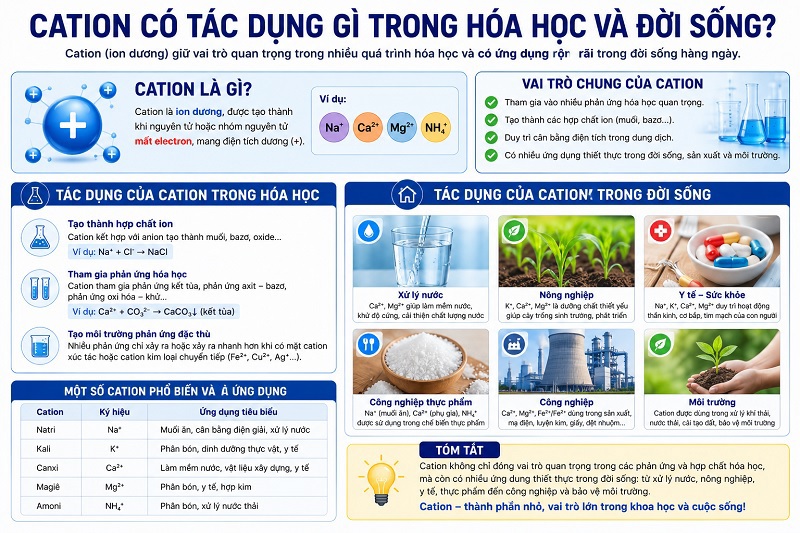 Tác dụng của cation