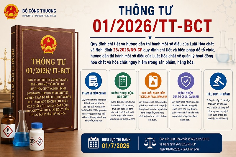 Thông tư 01/2026/TT-BCT: Bước ngoặt mới trong quản lý hoạt động hóa chất tại Việt Nam