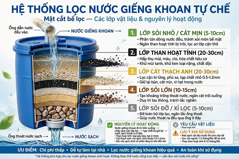 Hệ Thống Lọc Nước Giếng Khoan Tự Chế: Cách Làm Chi Tiết