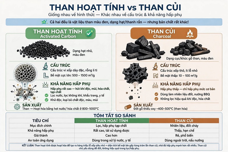 Than Hoạt Tính Có Phải Là Than Củi Không? Cách Phân Biệt Chính Xác