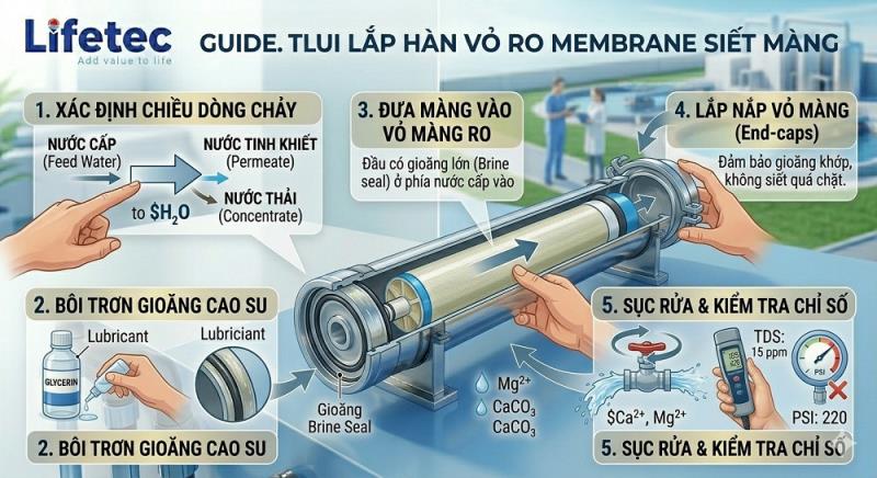 Cách Lắp Đặt Màng Lọc RO Đúng Kỹ Thuật (Chi Tiết)