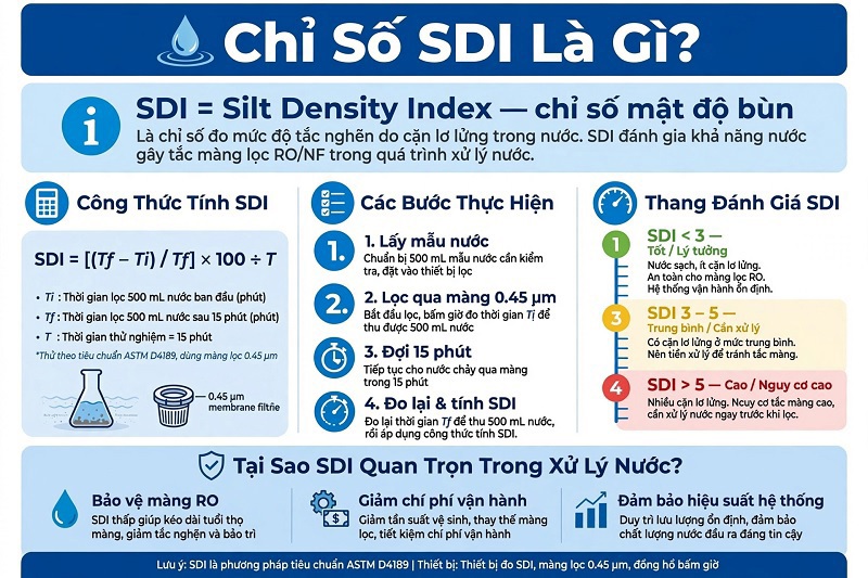 Chỉ Số SDI Là Gì? Tiêu Chuẩn Nước Cấp Màng RO An Toàn