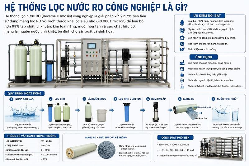 Hệ Thống Lọc Nước Công Nghiệp: Cấu Tạo, Sơ Đồ & Báo Giá