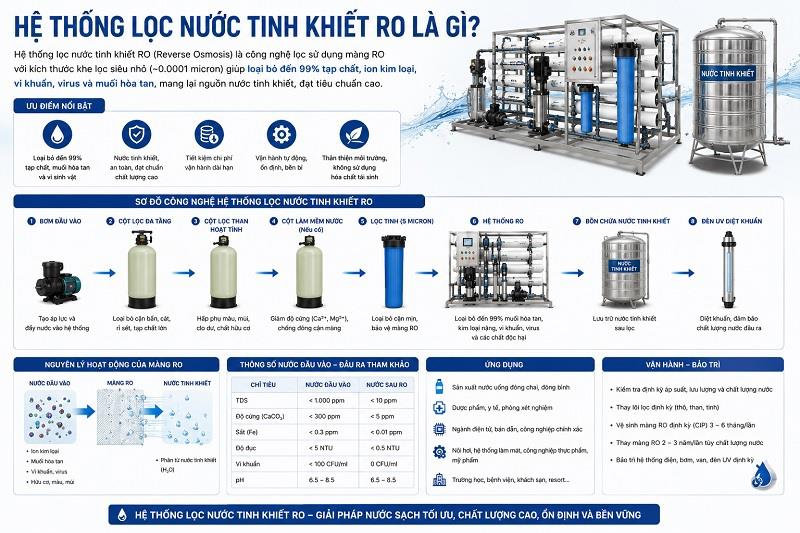 Hệ Thống Lọc Nước Tinh Khiết: Công Nghệ, Cấu Tạo & Báo Giá Lắp Đặt