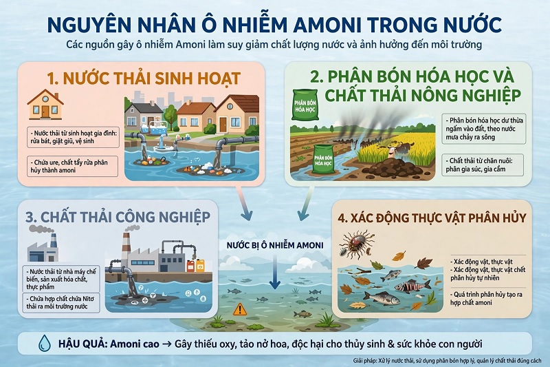 Amoni Trong Nước Là Gì? Nguyên Nhân & Cách Xử Lý NH4 Triệt Để