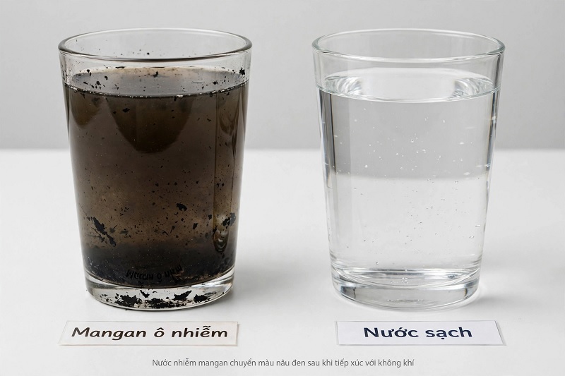 Nước nhiễm mangan: Dấu hiệu, tác hại và cách xử lý hiệu quả
