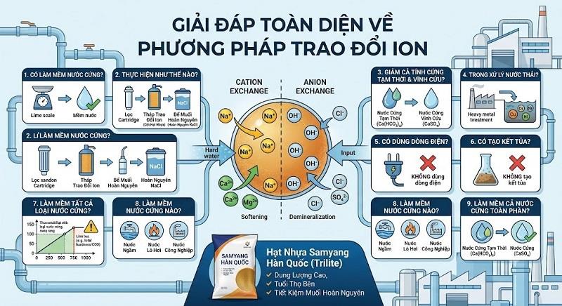 Giải đáp phương pháp trao đổi ion trong làm mềm nước & xử lý nước thải