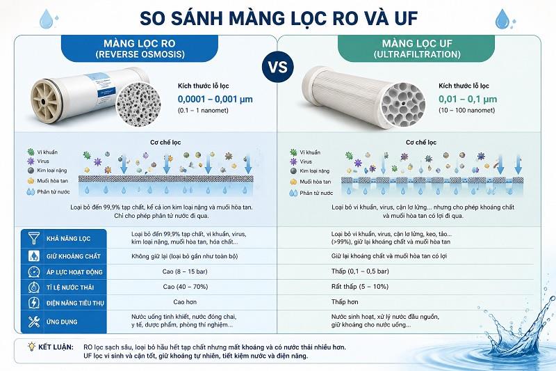 So Sánh Màng Lọc RO Và UF: Đâu Là Giải Pháp Xử Lý Nước Tối Ưu?