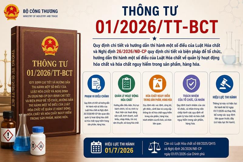 Thông tư 01/2026/TT-BCT: Bước ngoặt mới trong quản lý hoạt động hóa chất tại Việt Nam